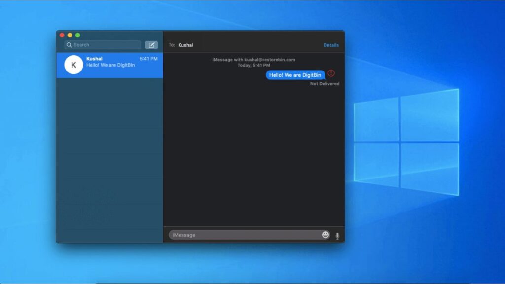 Pamjet e para të përdorimit të ‘iMessage’ në Windows